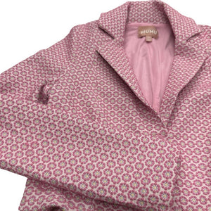 Show Me Your Mumu Pink Daisy Blazer Medium Waldorf Jacket Jacquard