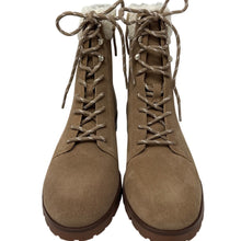 Load image into Gallery viewer, Kate Spade Rafferty Suede Shearling Lace Up Boots Tan 6.5 New Box
