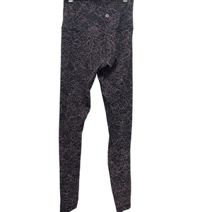 Lululemon Align Crop Lacescape Spanish Rose Black Yoga Pants Size 4