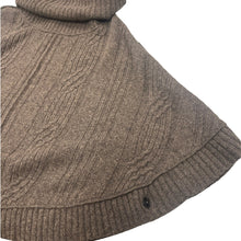 Load image into Gallery viewer, AllSaints Brown Knit Poncho Button Detail Size 2 Wool Blend
