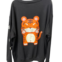 Load image into Gallery viewer, Lagom Kawaii Tiger Sweatshirt 3XL Black NWT Oversized Long Sleeve Crewneck
