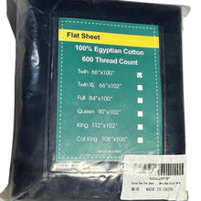 Load image into Gallery viewer, Twin Flat Sheet 100% Egyptian Cotton 600 Thread Count Navy Blue Stripe NEW
