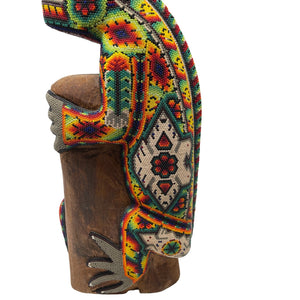 Mexican Huichol Beaded Art Iguana Folk