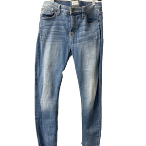 Hudson Jeans Womens Size 29 Straight Leg Crop Raw Hem Distressed Light Wash