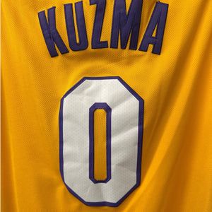 Nike NBA Lakers Kyle Kuzma #0 Jersey Swingman Yellow Size 50 Wish Patch