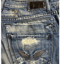 Load image into Gallery viewer, Robin’s Jeans Distressed Wing Embroidered Made USA Denim Jeans Size 40
