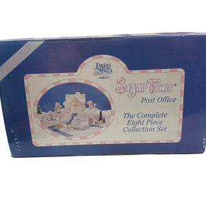Precious Moments by Enesco Sugar Town “Post Office” Collector’s set 8 pieces
