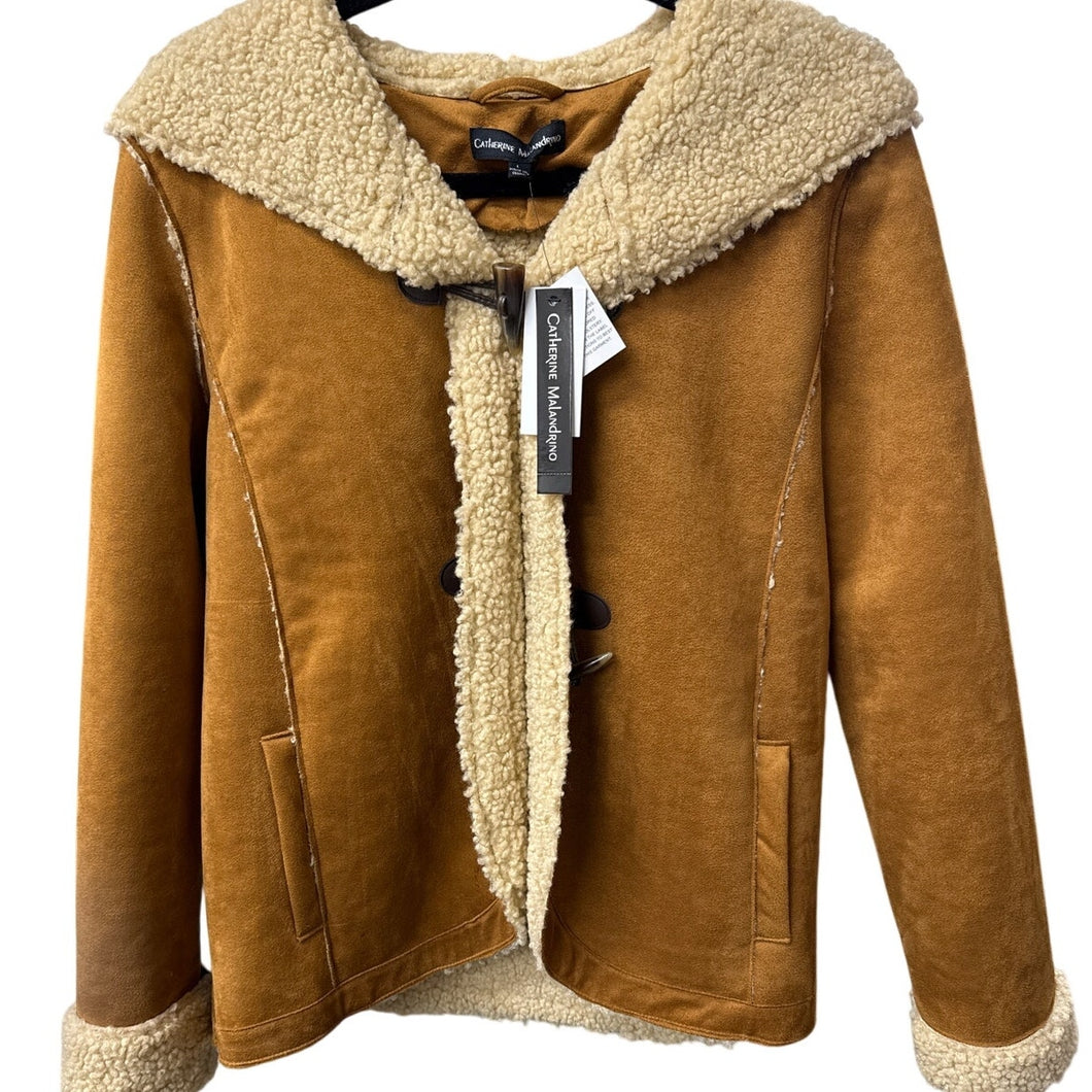 Catherine Malandrino Faux Fur Sherpa Coat Large