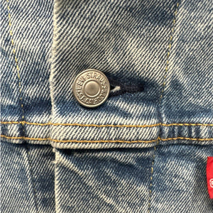 Vintage Y2K Levi’s Trucker Jacket XXL Light Wash Distressed Denim 90s 2000s