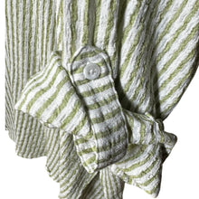 Load image into Gallery viewer, Jane + Delancey 3X Green White Striped Roll Tab Button Shirt Pool Cover Up
