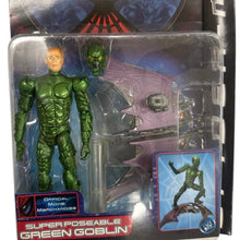Load image into Gallery viewer, Green Goblin Vintage Toy Biz Spiderman Movie Series 1 with Glider and Base
