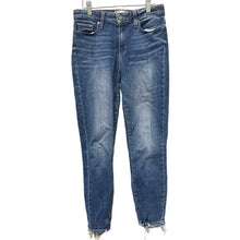 Load image into Gallery viewer, PAIGE Hoxton Crop Jeans 26 High Rise Blue Raw Hem Wear Cuffs
