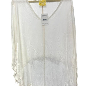 Free People Sahara Top Ivory L NWT Sheer Boho High Low OB403385