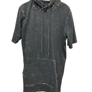 Ninth Hall Short Sleeve Hoodie Mens Small Charcoal Acid Wash Lightweight Skater