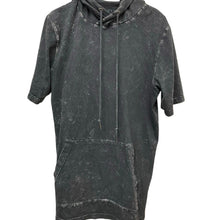 Load image into Gallery viewer, Ninth Hall Short Sleeve Hoodie Mens Small Charcoal Acid Wash Lightweight Skater
