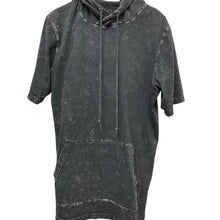 Load image into Gallery viewer, Ninth Hall Short Sleeve Hoodie Mens Small Charcoal Acid Wash Lightweight Skater
