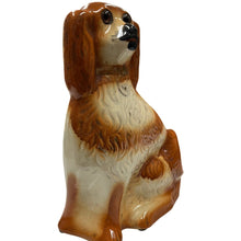 Load image into Gallery viewer, Vintage Brown White Porcelain Spaniel Dog Statue 11” Figurine Staffordshire Style

