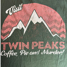 Load image into Gallery viewer, Twin Peaks Coffee Pie &amp; Murder Graphic T-Shirt Green 3XL TV Show
