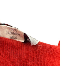 Load image into Gallery viewer, 1960s Vintage Izod Lacoste Cashmere Wool V-Neck Pullover Sweater Red
