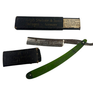 Rudolph Steiner Sons Solingen Straight Razor Vintage Green Rust