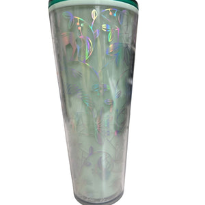 Starbucks 2022 Holiday Mint Winter Woodland Lace 24 Oz Tumbler