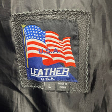 Load image into Gallery viewer, USA Leather Genuine Black Leather Jacket Mens L Zip Front Motorcycle Biker
