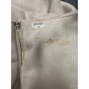 Calvin Klein Dress Size 10 Cream Tan Zip New