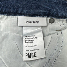 Load image into Gallery viewer, PAIGE Bobby Denim Cutoff Shorts Womens 29 Blue Stretch Raw Hem Jean Shorts
