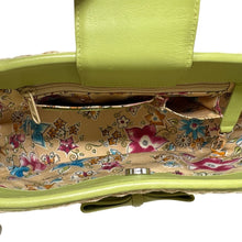Load image into Gallery viewer, Brighton Straw Crossbody Bag Lime Green Woven Heart Charm w/ Box
