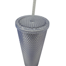 Load image into Gallery viewer, Starbucks 24 oz Silver Studded Cold Cup Tumbler with Lid &amp; Straw
