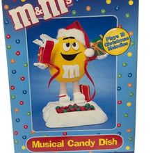 Load image into Gallery viewer, M&amp;M Yellow Musical Candy Dish Telco Christmas 18 Songs In Box
