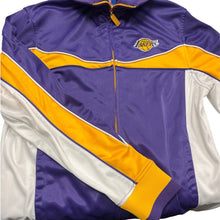 Load image into Gallery viewer, Los Angeles Lakers UNK Blue Label Track Jacket Purple Gold Medium
