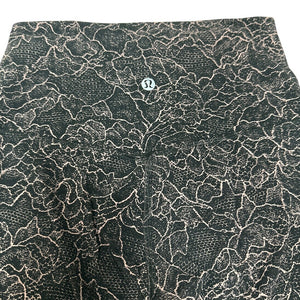 Lululemon Align Crop Lacescape Spanish Rose Black Yoga Pants Size 4