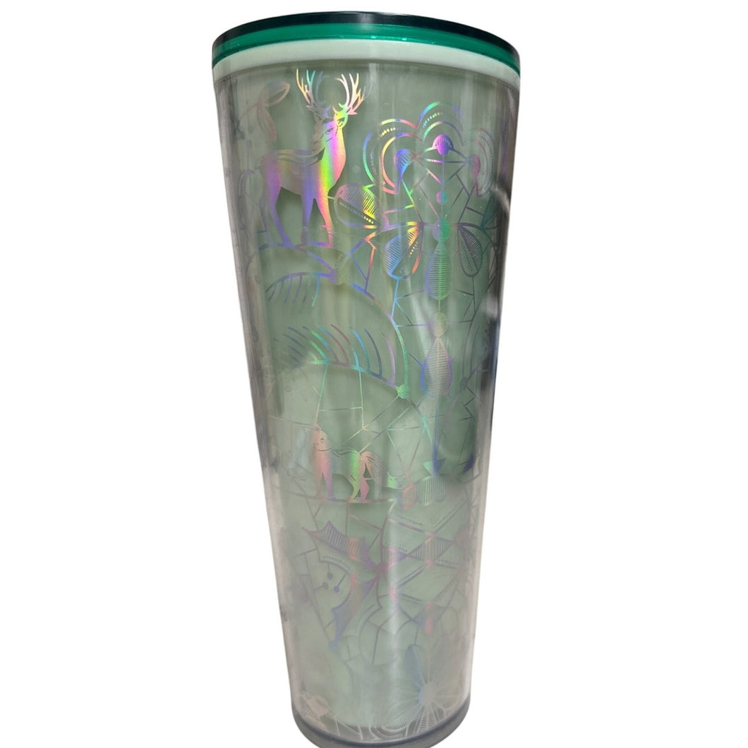 Starbucks 2022 Holiday Mint Winter Woodland Lace 24 Oz Tumbler