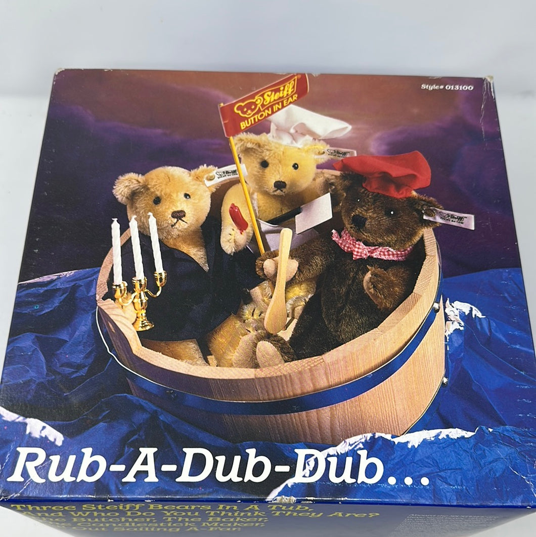 Steiff Rub-A-Dub-Dub Vintage Bear Set in Box #013100, Limited Edition 255 of 2000